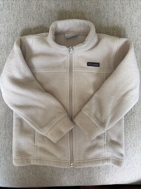Columbia Beige Full-Zip Fleece Jacket